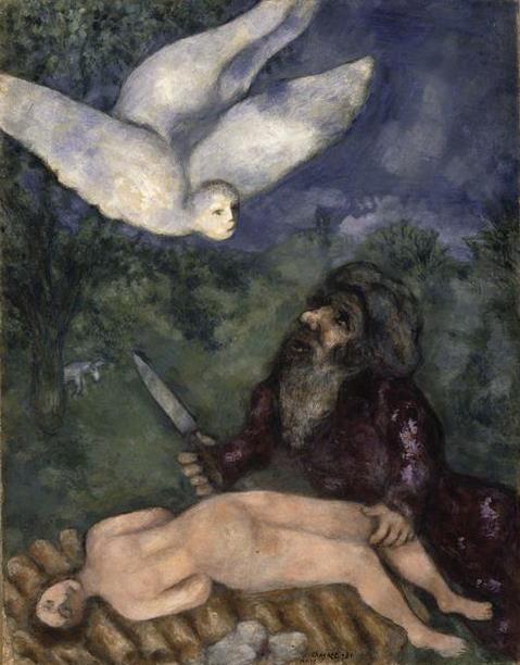 Abraham va sacrifier son fils contemporain Marc Chagall Peintures à l'huile